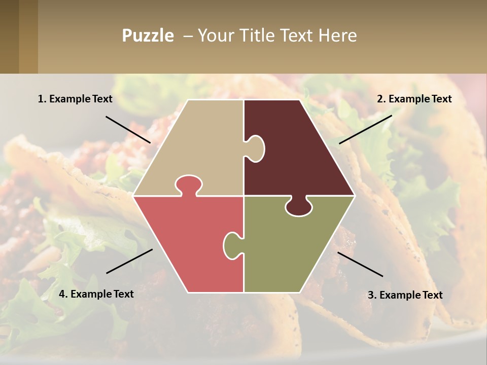 Three Tacos On A Plate With Tomatoes And Lettuce PowerPoint Template