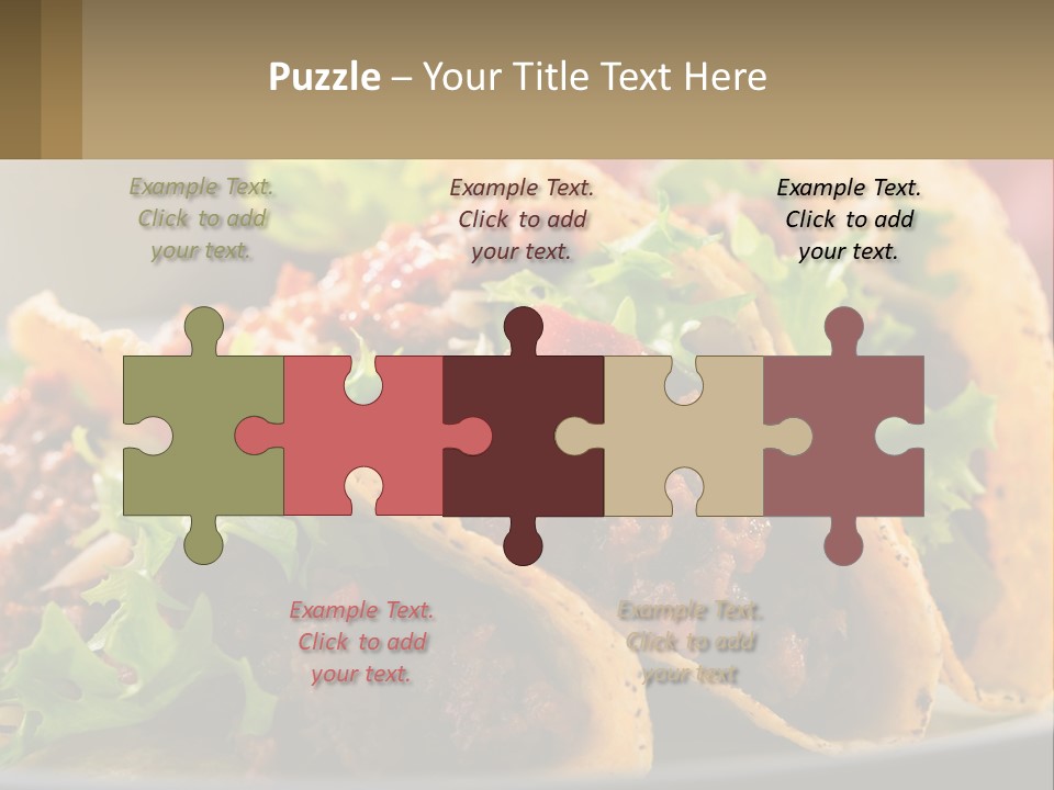 Three Tacos On A Plate With Tomatoes And Lettuce PowerPoint Template