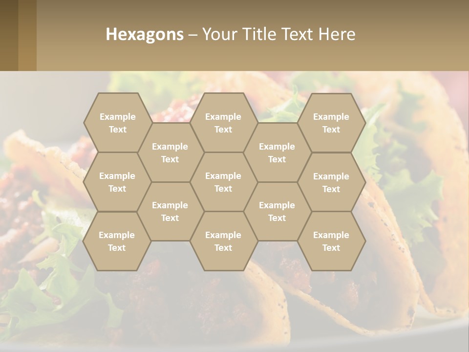 Three Tacos On A Plate With Tomatoes And Lettuce PowerPoint Template