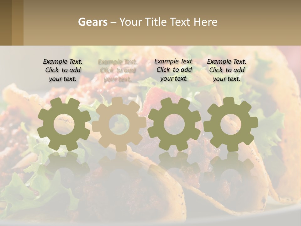 Three Tacos On A Plate With Tomatoes And Lettuce PowerPoint Template