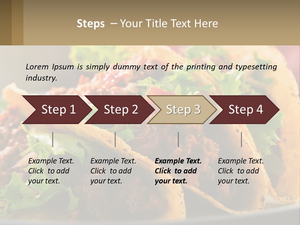 Three Tacos On A Plate With Tomatoes And Lettuce PowerPoint Template