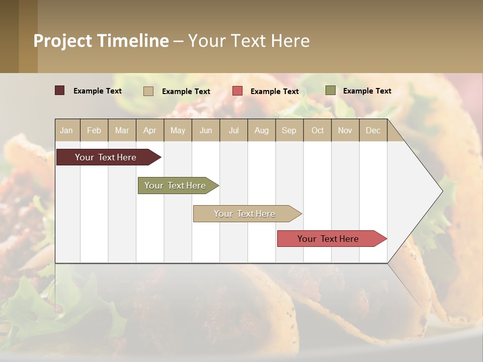 Three Tacos On A Plate With Tomatoes And Lettuce PowerPoint Template