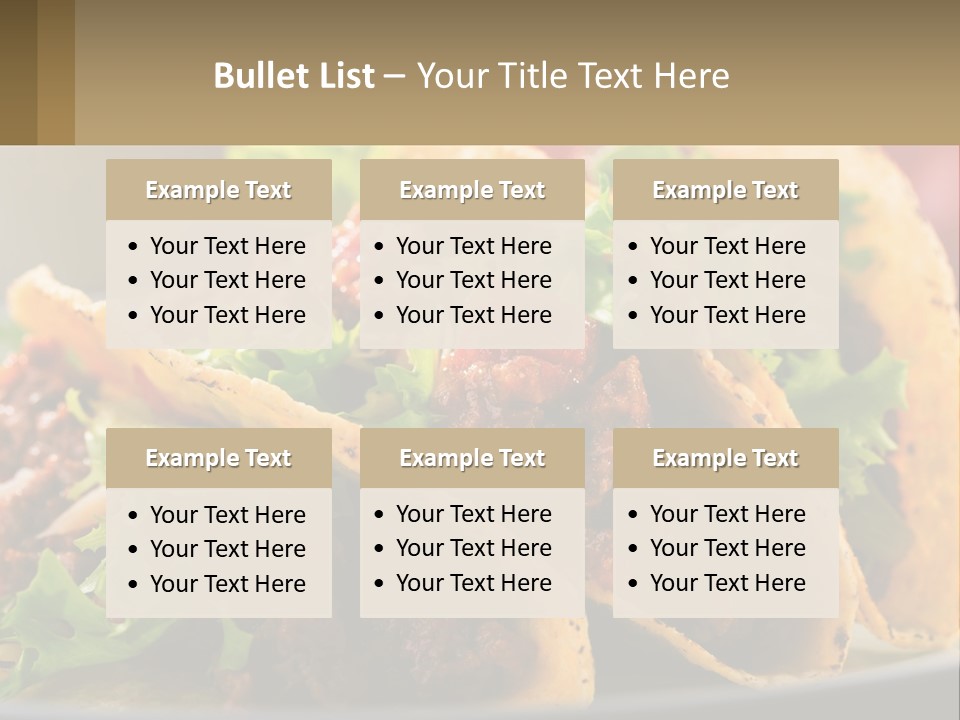 Three Tacos On A Plate With Tomatoes And Lettuce PowerPoint Template