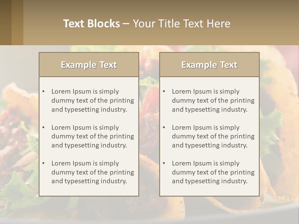 Three Tacos On A Plate With Tomatoes And Lettuce PowerPoint Template