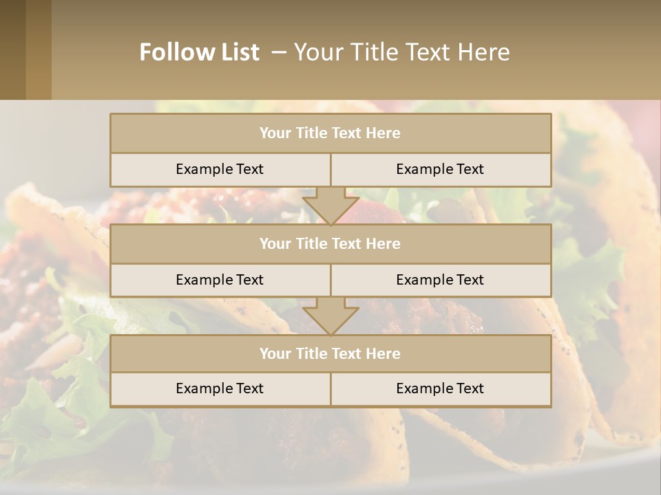 Three Tacos On A Plate With Tomatoes And Lettuce PowerPoint Template
