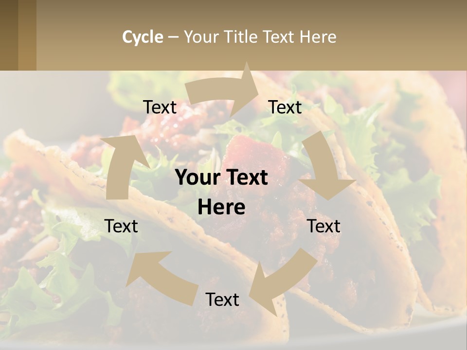Three Tacos On A Plate With Tomatoes And Lettuce PowerPoint Template