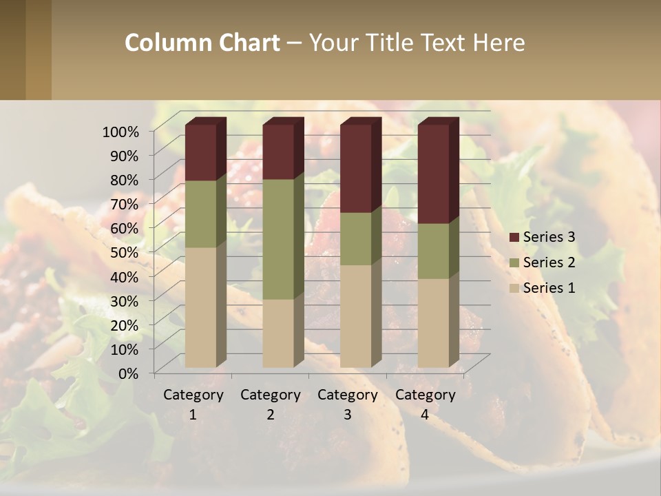 Three Tacos On A Plate With Tomatoes And Lettuce PowerPoint Template