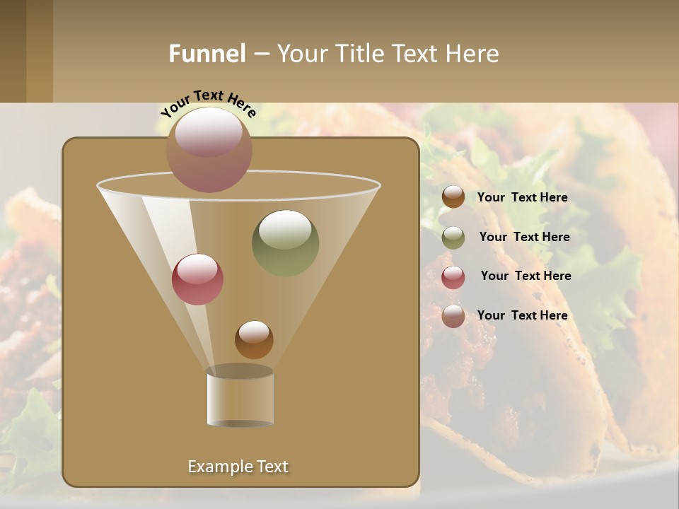 Three Tacos On A Plate With Tomatoes And Lettuce PowerPoint Template