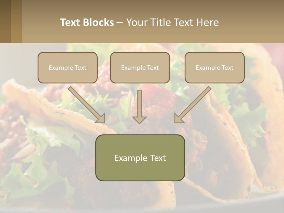 Three Tacos On A Plate With Tomatoes And Lettuce PowerPoint Template