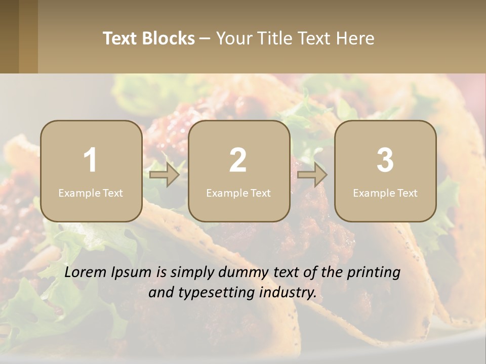 Three Tacos On A Plate With Tomatoes And Lettuce PowerPoint Template
