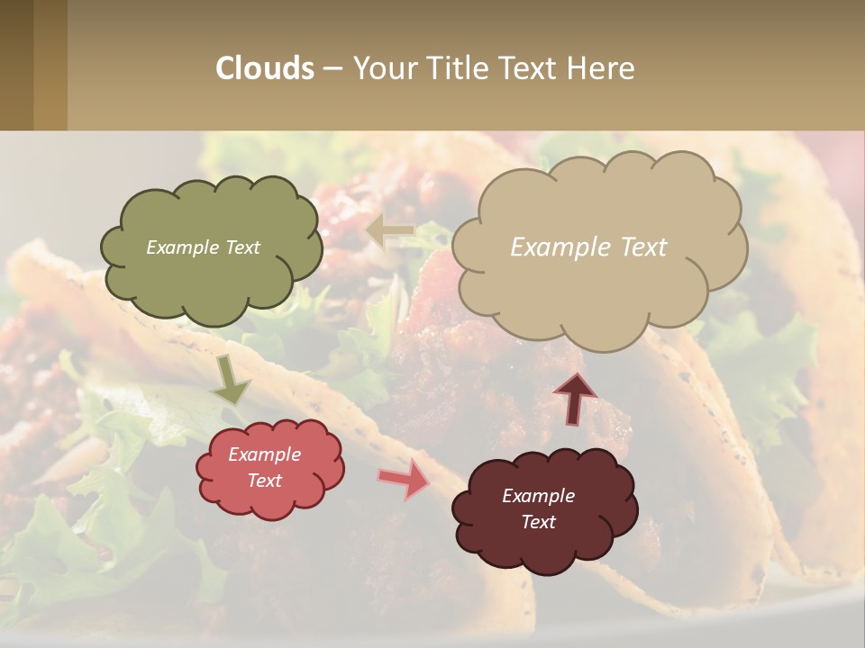 Three Tacos On A Plate With Tomatoes And Lettuce PowerPoint Template