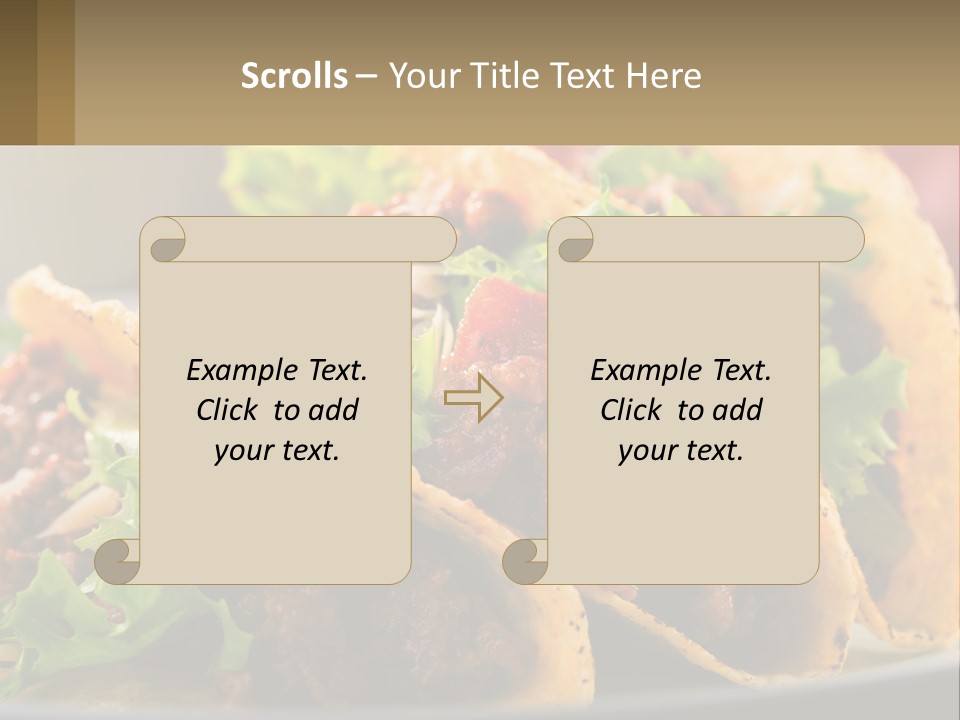 Three Tacos On A Plate With Tomatoes And Lettuce PowerPoint Template