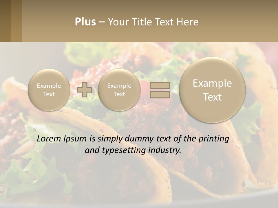 Three Tacos On A Plate With Tomatoes And Lettuce PowerPoint Template