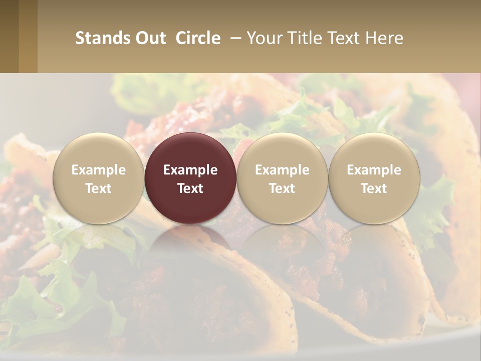 Three Tacos On A Plate With Tomatoes And Lettuce PowerPoint Template