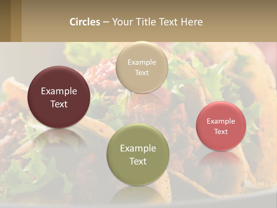 Three Tacos On A Plate With Tomatoes And Lettuce PowerPoint Template
