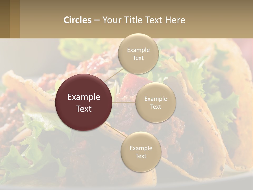 Three Tacos On A Plate With Tomatoes And Lettuce PowerPoint Template
