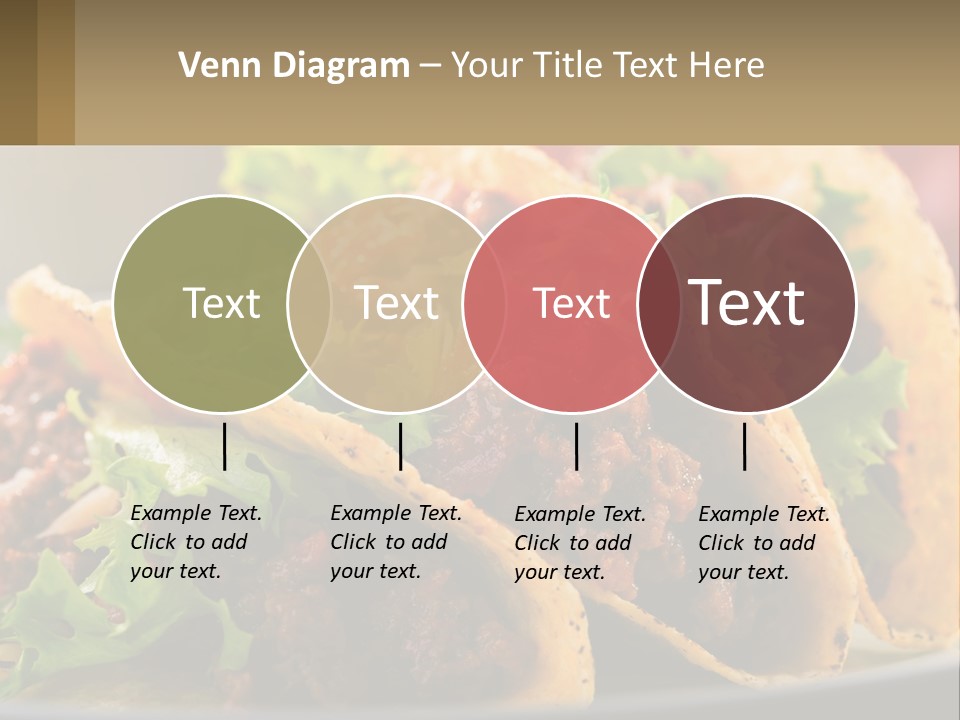 Three Tacos On A Plate With Tomatoes And Lettuce PowerPoint Template
