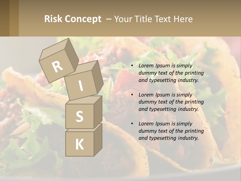 Three Tacos On A Plate With Tomatoes And Lettuce PowerPoint Template