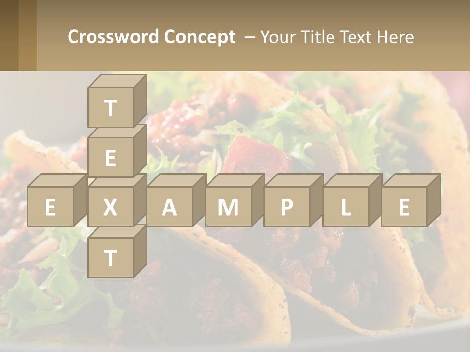 Three Tacos On A Plate With Tomatoes And Lettuce PowerPoint Template