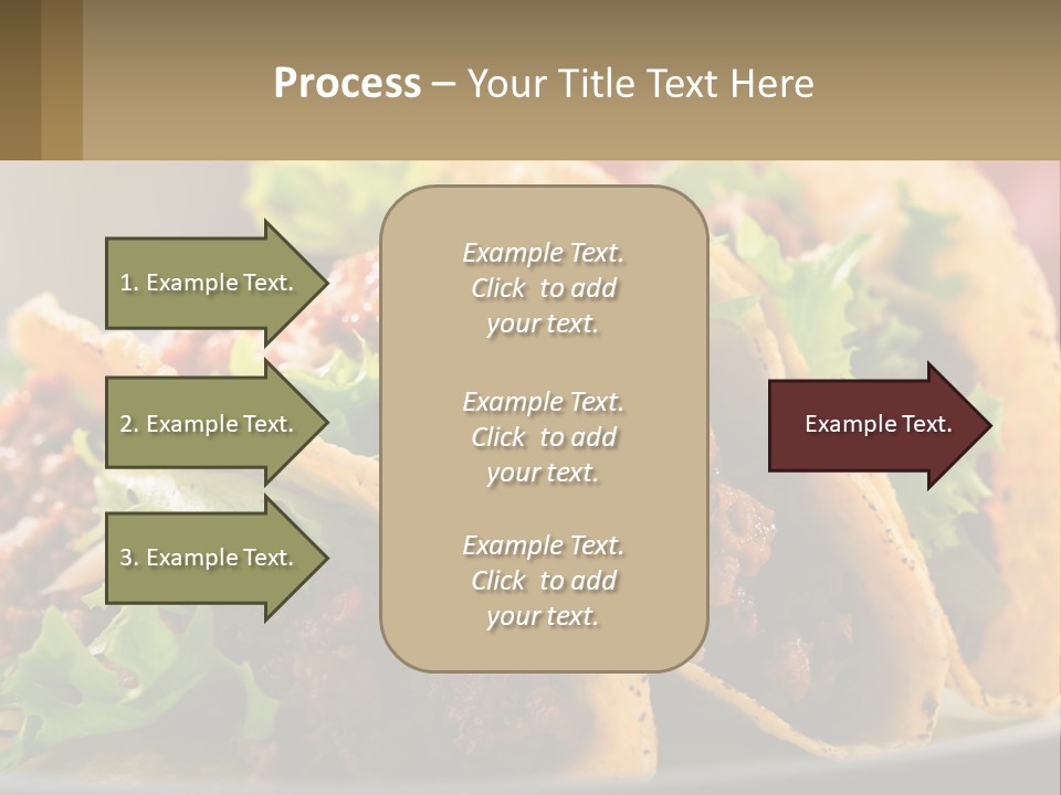 Three Tacos On A Plate With Tomatoes And Lettuce PowerPoint Template