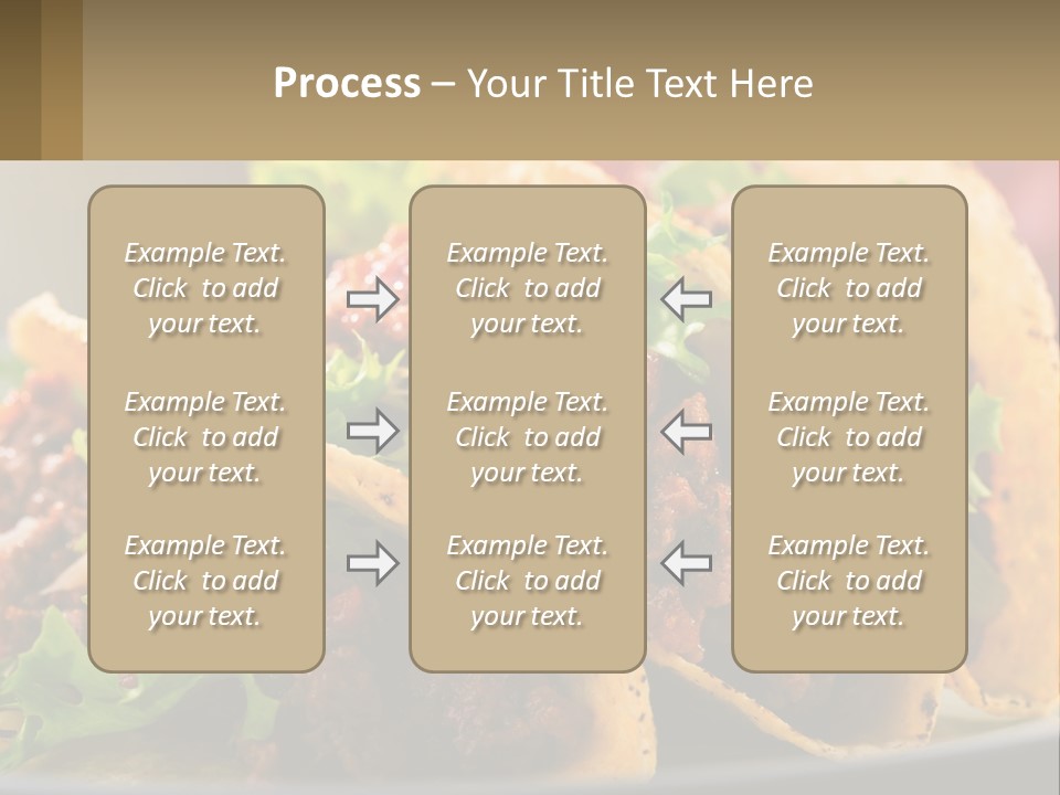 Three Tacos On A Plate With Tomatoes And Lettuce PowerPoint Template