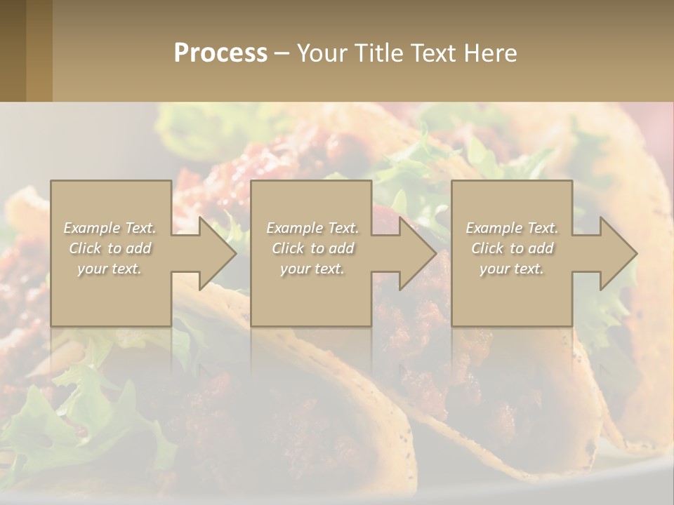 Three Tacos On A Plate With Tomatoes And Lettuce PowerPoint Template