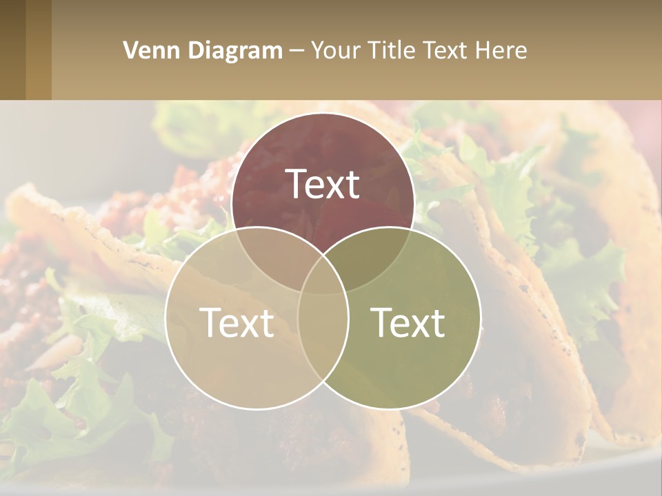 Three Tacos On A Plate With Tomatoes And Lettuce PowerPoint Template