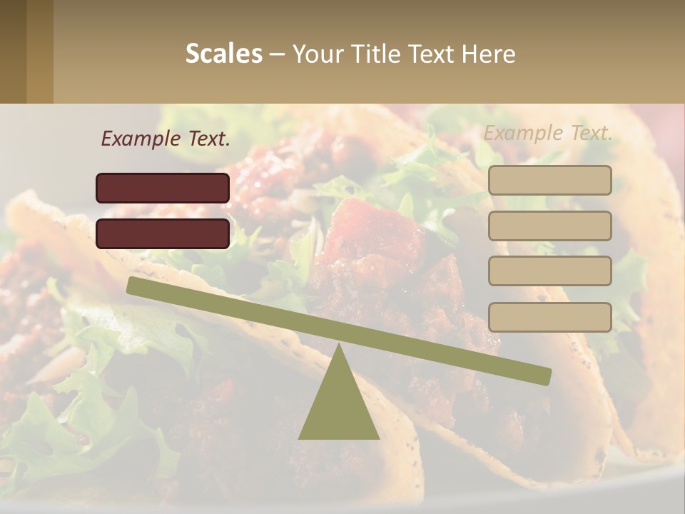 Three Tacos On A Plate With Tomatoes And Lettuce PowerPoint Template