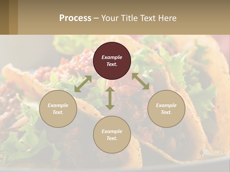 Three Tacos On A Plate With Tomatoes And Lettuce PowerPoint Template