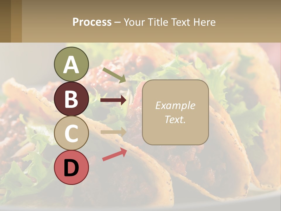 Three Tacos On A Plate With Tomatoes And Lettuce PowerPoint Template