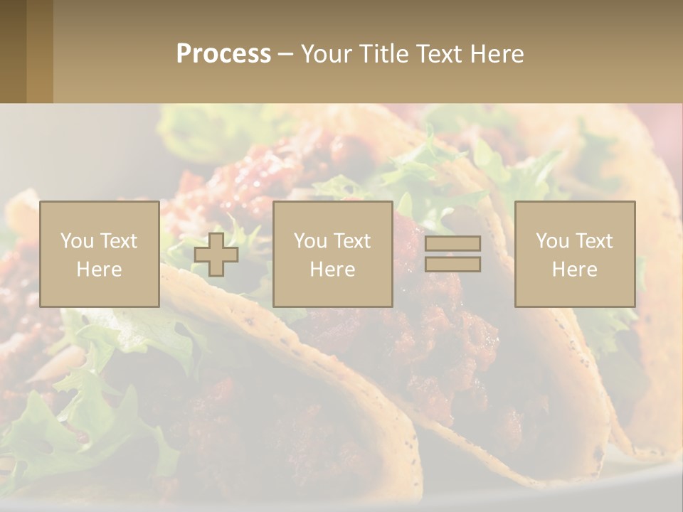 Three Tacos On A Plate With Tomatoes And Lettuce PowerPoint Template