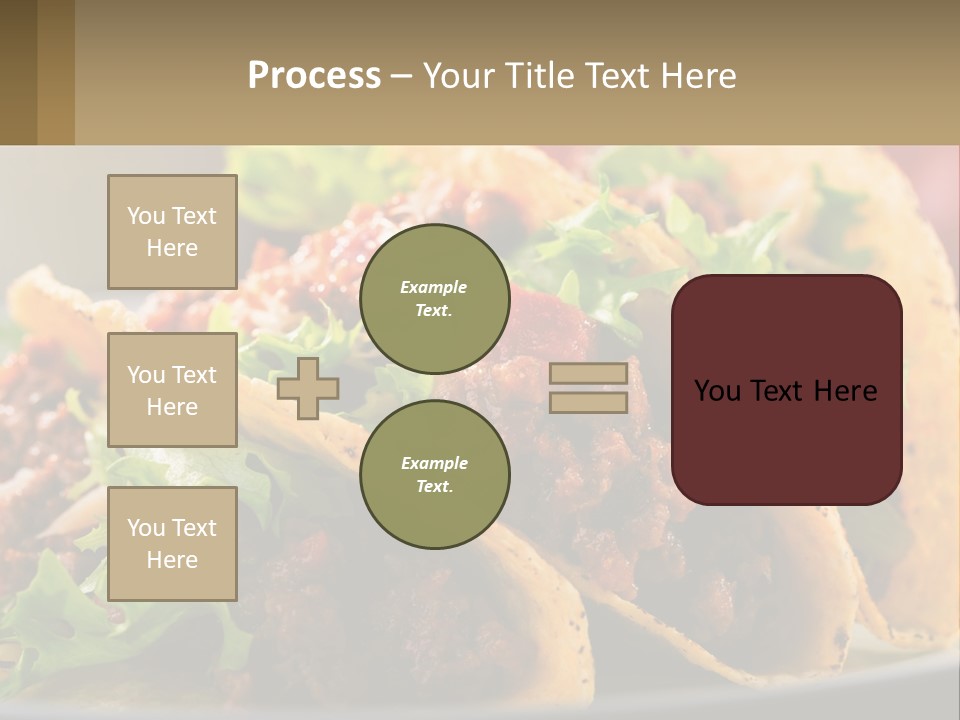 Three Tacos On A Plate With Tomatoes And Lettuce PowerPoint Template