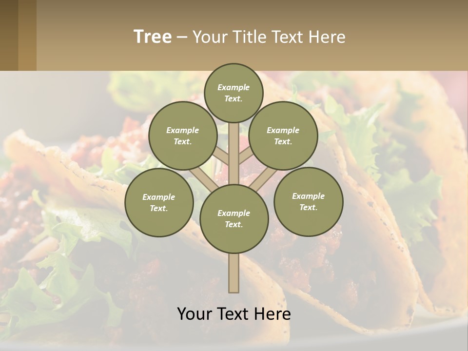 Three Tacos On A Plate With Tomatoes And Lettuce PowerPoint Template