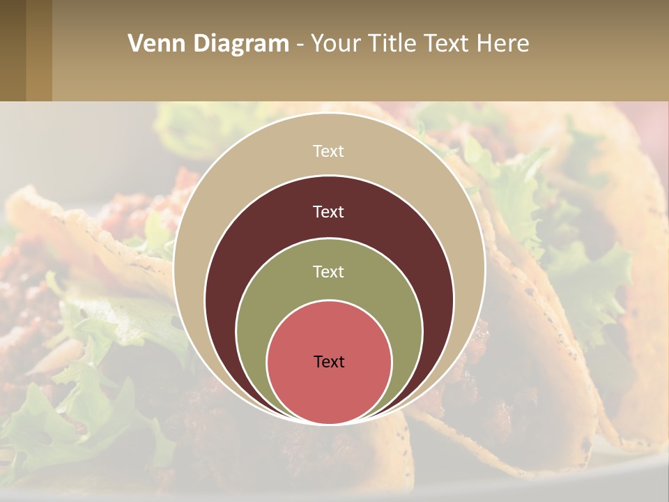 Three Tacos On A Plate With Tomatoes And Lettuce PowerPoint Template