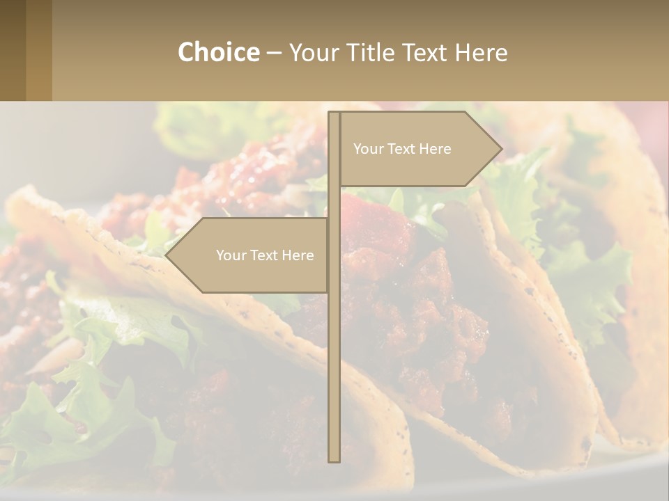 Three Tacos On A Plate With Tomatoes And Lettuce PowerPoint Template