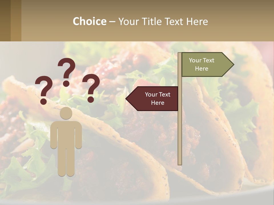 Three Tacos On A Plate With Tomatoes And Lettuce PowerPoint Template