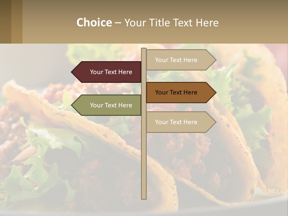 Three Tacos On A Plate With Tomatoes And Lettuce PowerPoint Template