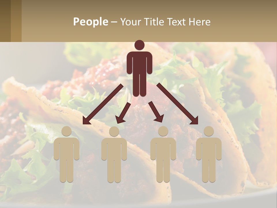 Three Tacos On A Plate With Tomatoes And Lettuce PowerPoint Template