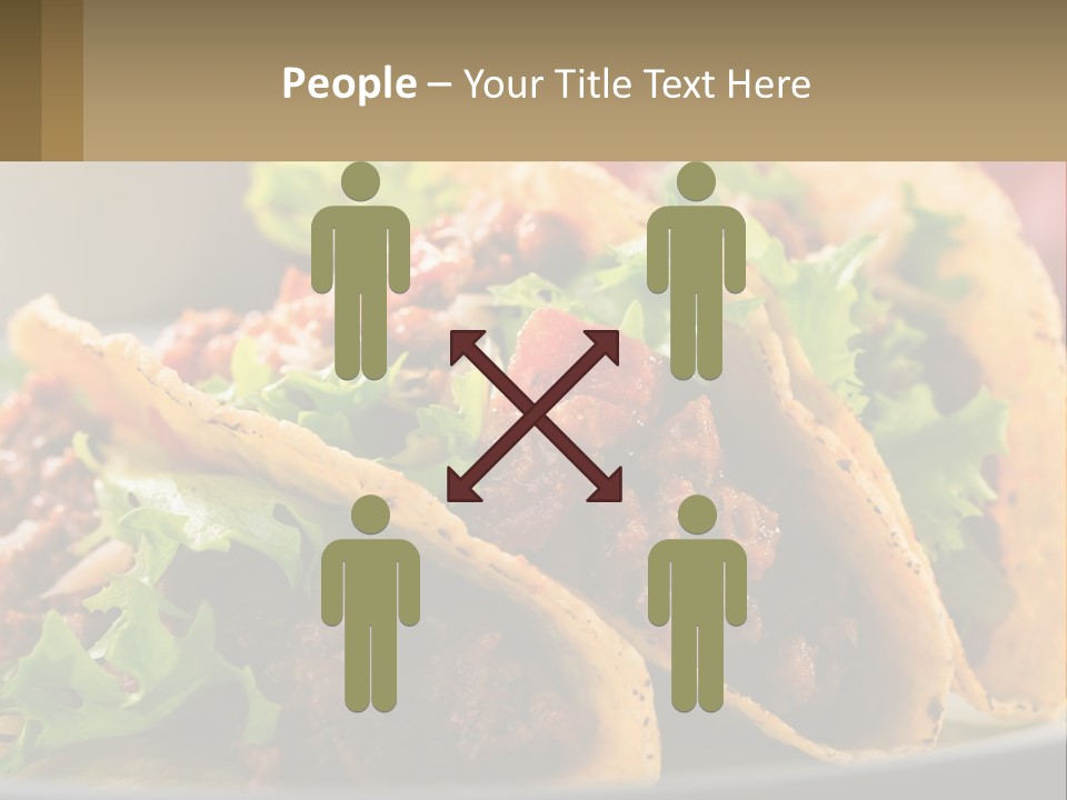 Three Tacos On A Plate With Tomatoes And Lettuce PowerPoint Template
