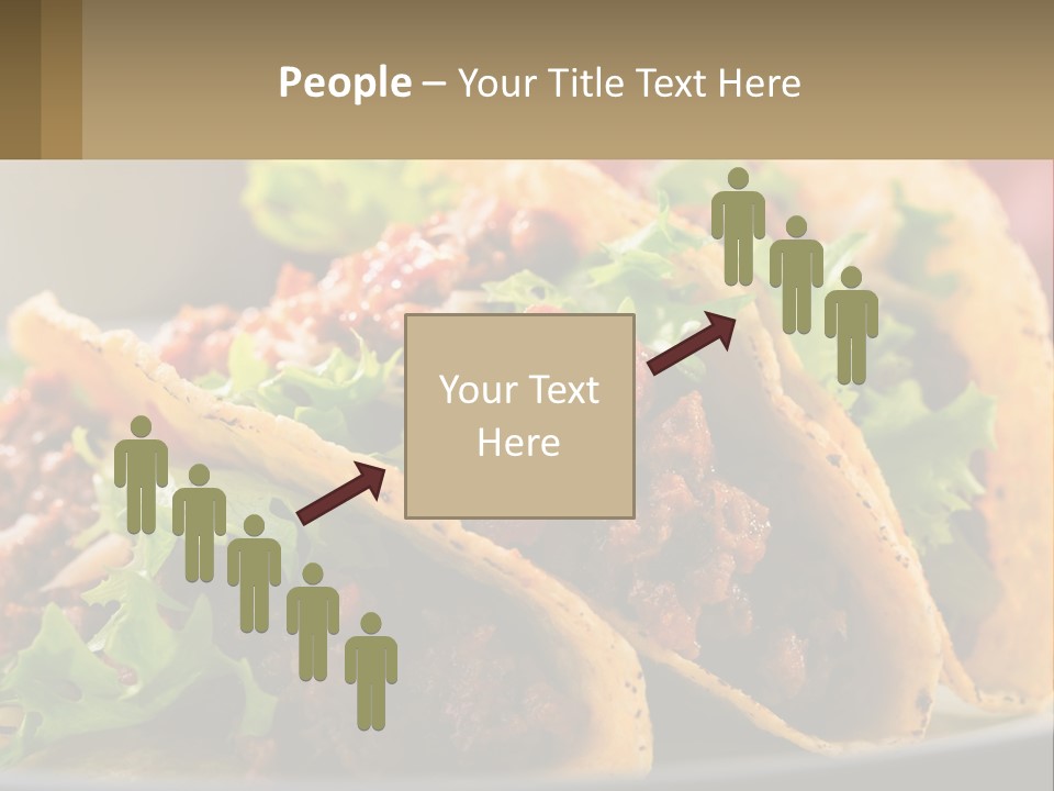 Three Tacos On A Plate With Tomatoes And Lettuce PowerPoint Template