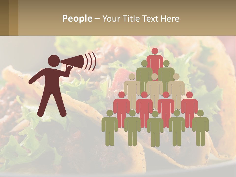 Three Tacos On A Plate With Tomatoes And Lettuce PowerPoint Template