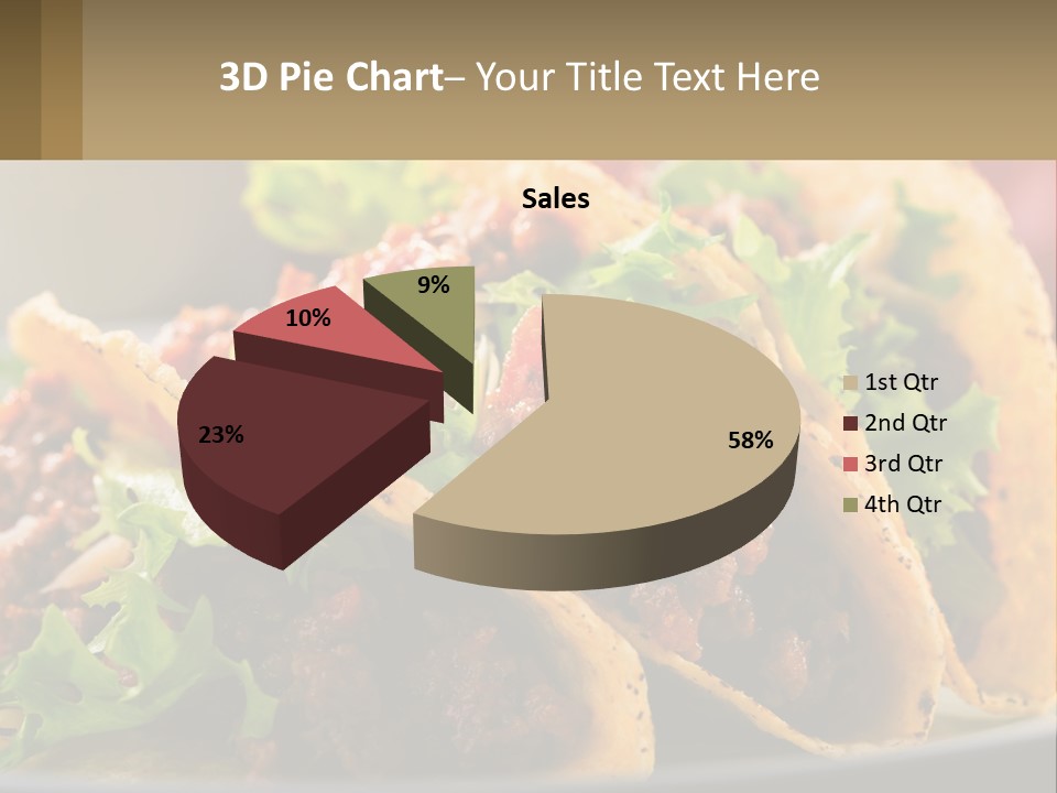 Three Tacos On A Plate With Tomatoes And Lettuce PowerPoint Template