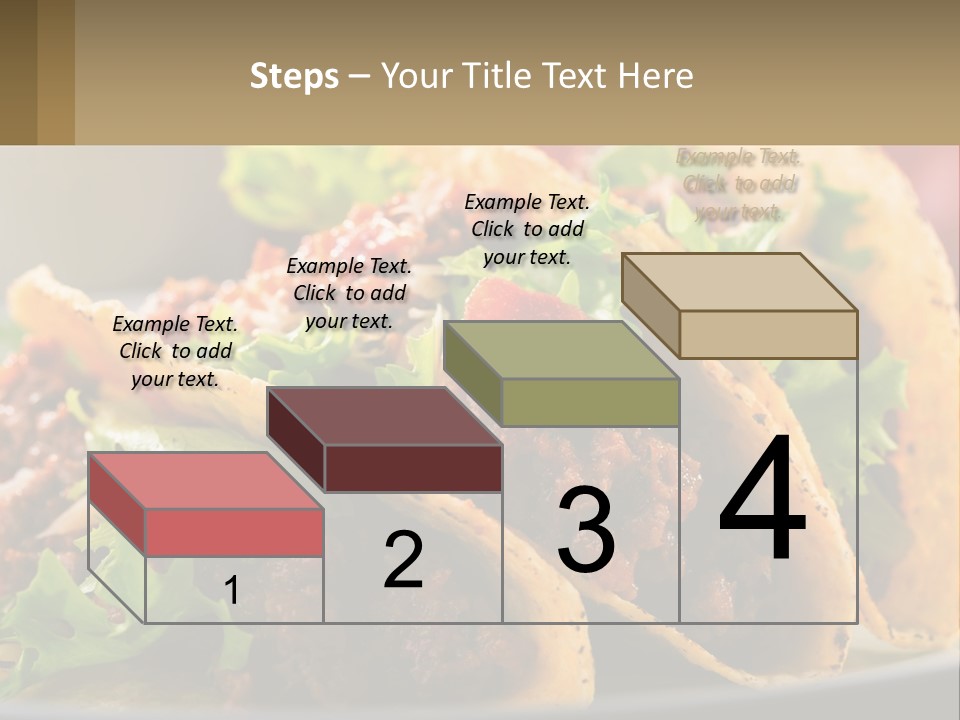 Three Tacos On A Plate With Tomatoes And Lettuce PowerPoint Template