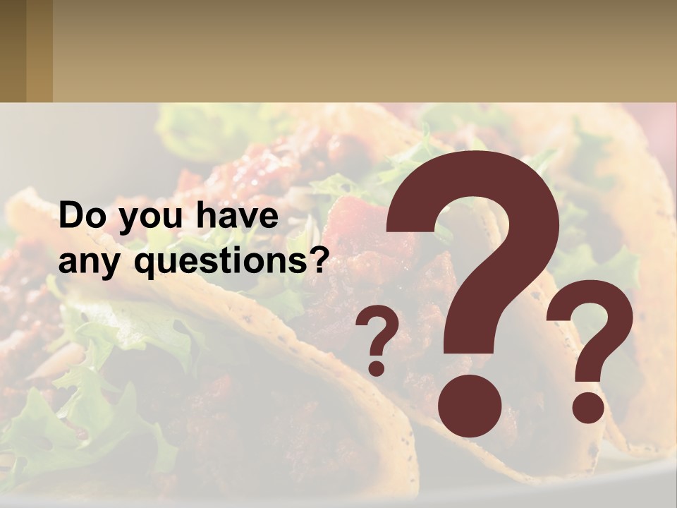 Three Tacos On A Plate With Tomatoes And Lettuce PowerPoint Template