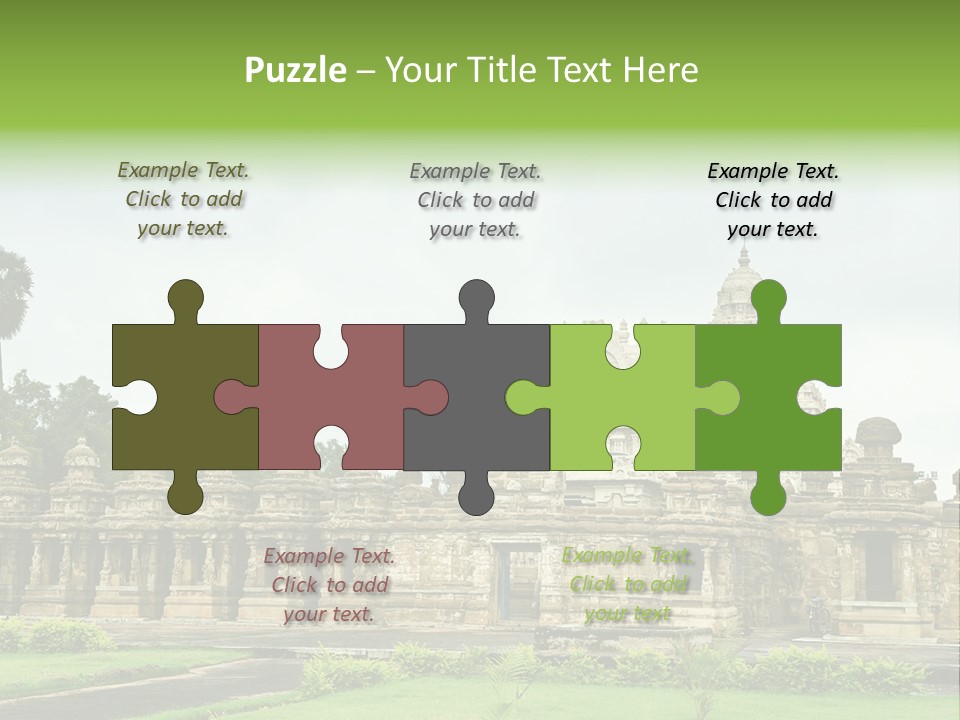 A Large Stone Structure With A Palm Tree In The Foreground PowerPoint Template