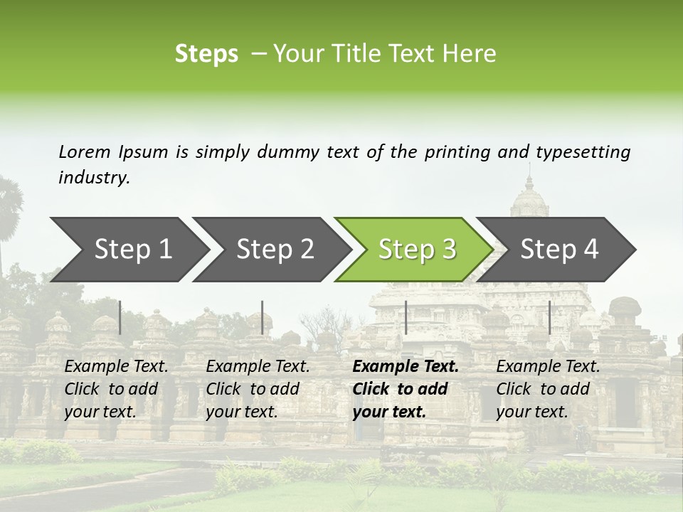 A Large Stone Structure With A Palm Tree In The Foreground PowerPoint Template