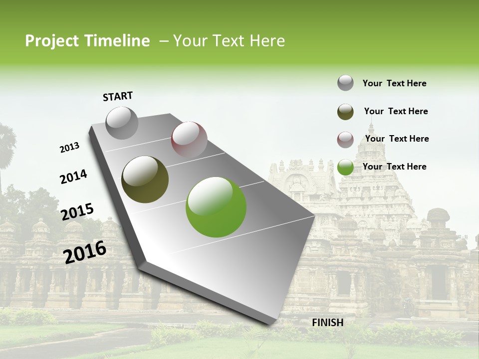 A Large Stone Structure With A Palm Tree In The Foreground PowerPoint Template