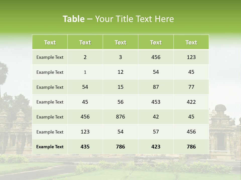 A Large Stone Structure With A Palm Tree In The Foreground PowerPoint Template