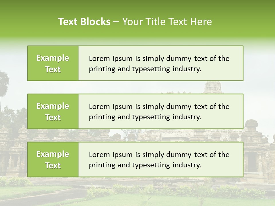 A Large Stone Structure With A Palm Tree In The Foreground PowerPoint Template