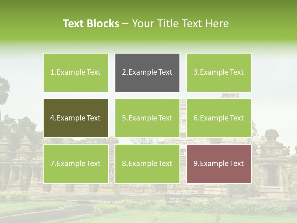 A Large Stone Structure With A Palm Tree In The Foreground PowerPoint Template